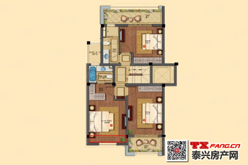 泰兴融创玉园叠加别墅户型图