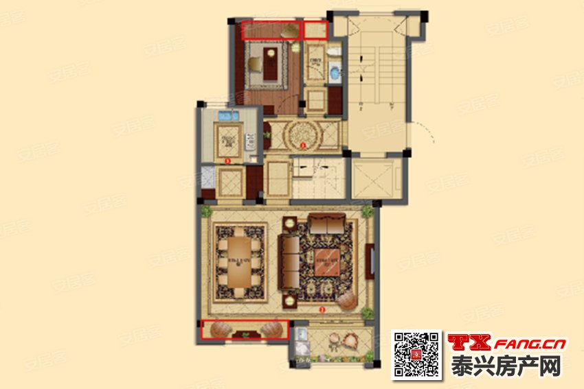 泰兴融创玉园叠加别墅户型图