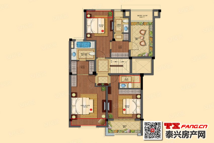 泰兴融创玉园叠加别墅户型图
