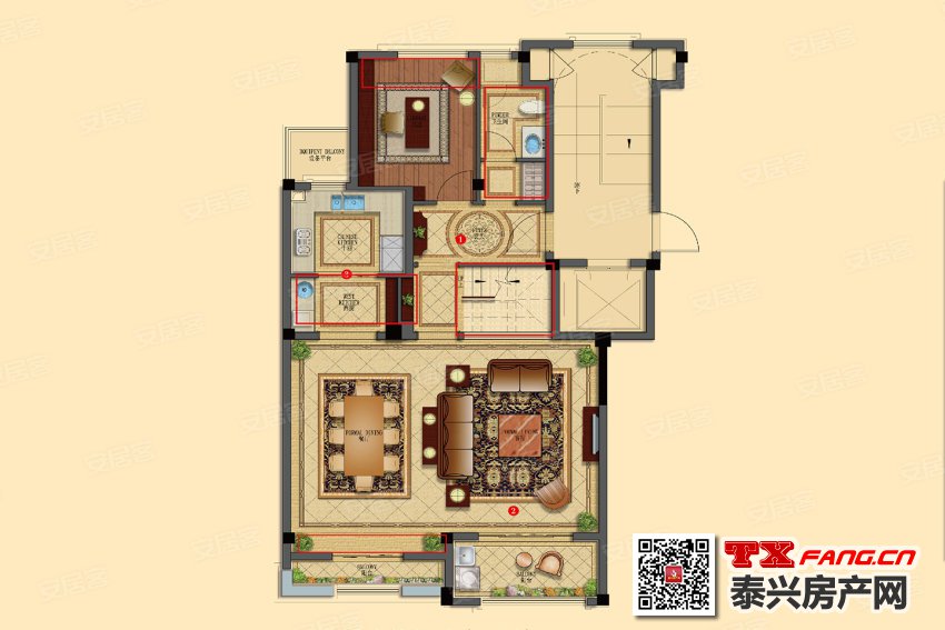 泰兴融创玉园叠加别墅户型图